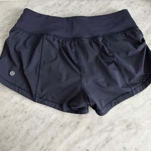 Navy holed Lululemon shorts